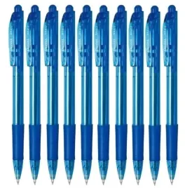 pentel-dlugopis-szkolny-biurowy-automatyczny-bk-417-wow-niebieski-10-sztuk
