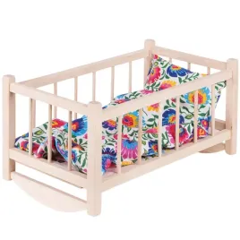 kolyska-lozeczko-drewno-dla-lalek-posciel-materac