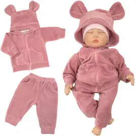 komplet-niemowlecy-z-weluru-dresik-bluza-i-spodenki-80