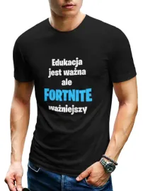 koszulka-meska-edukacja-jest-wazna-ale-fortnite-wazniejszy-tshirt-czarny