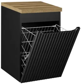 czarna-szafka-lazienkowa-z-koszem-na-pranie-40-cm-ryflowana-mdf-blat-dab