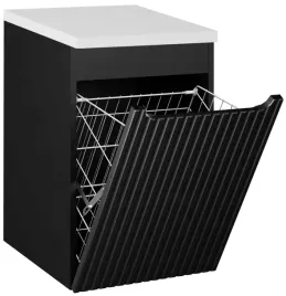 czarna-szafka-lazienkowa-z-koszem-na-pranie-40-cm-ryflowana-mdf-blat-bialy