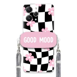 etui-do-xiaomi-redmi-12-4g-uchwyt-sznurek-kratka-czarno-bialy