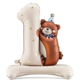 balon-stojacy-mis-na-roczek-foliowy-cyfra-1-z-misiem-mega-81x72cm