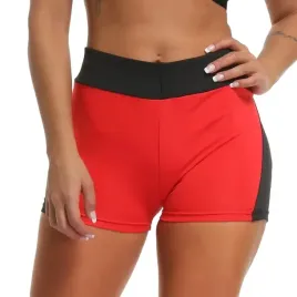 czerwono-czarne-krotkie-spodenki-gym-sportowe-bieganie-joga-silownia