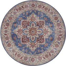 dywan-okragly-160cm-orientalny-bezowo-niebieski-plaskotkany
