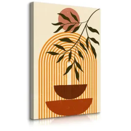 obraz-do-sypialni-japonskie-naczynia-styl-boho-liscie-natura-20x30