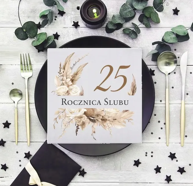 serwetki-na-25-rocznice-slubu-boho-srebrne-gody-dekoracja-jubileusz-stan-nowy