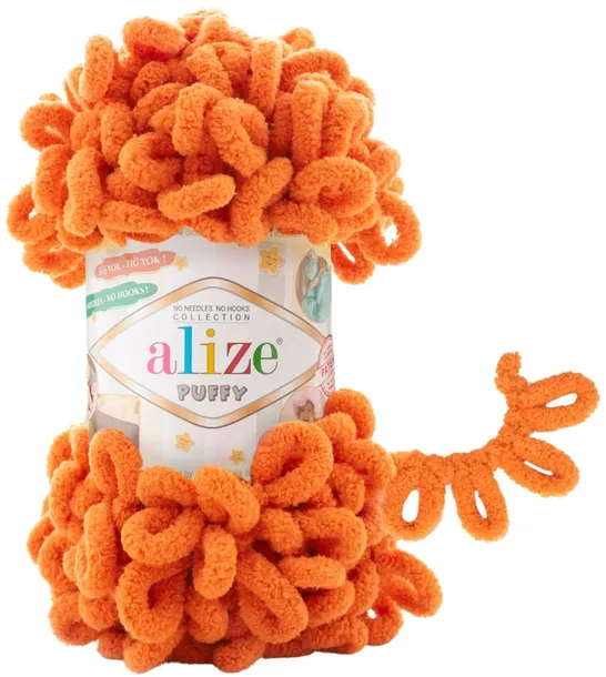 Włóczka Alize Puffy - 06 POMARAŃCZOWY - 9m/100g 100% Mikropoliester