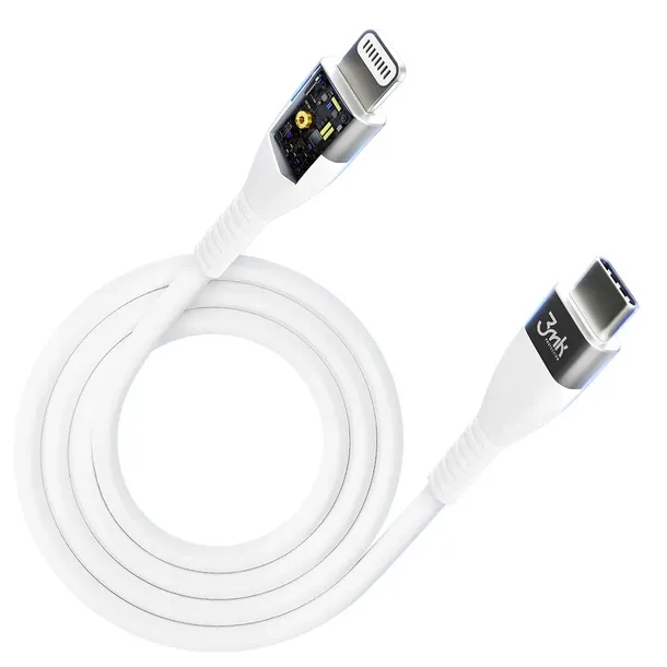 kabel-usb-typ-c-lightning-3mk-20w-3a-bialy-waga-z-opakowaniem-0-05-kg