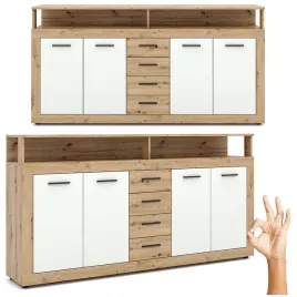 komoda-z-szufladami-duza-do-salonu-przedpokoju-dab-bialy-blago-190-cm