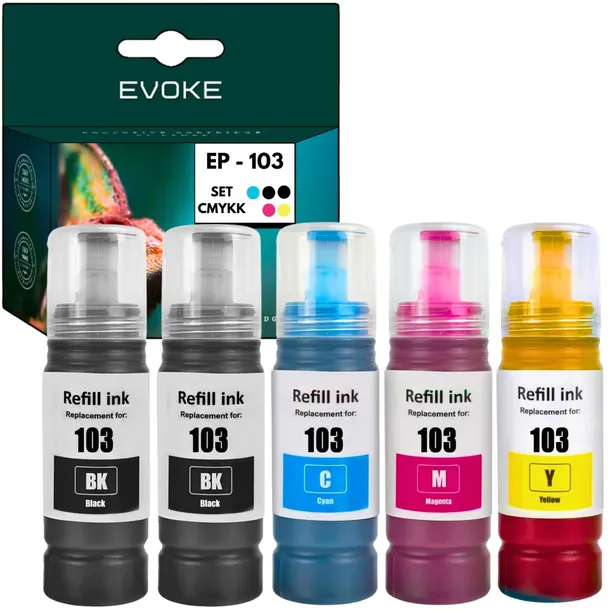 5 x Tusz do drukarki Epson 103 Ecotank L3251 L3250 L3150 L3151 L3260 L3256