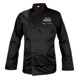 bluza-kucharska-kitel-czarny-z-lamowka-bordowa-z-twoim-nadrukiem-logo-r-l