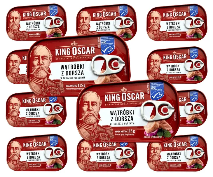 WĄTRÓBKI Z DORSZA W TŁUSZCZU WŁASNYM 115g King Oscar przydatność 2031 !!