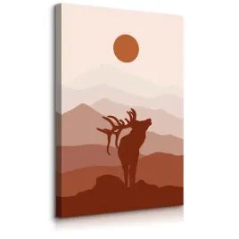 obraz-na-plotnie-gory-krajobraz-jelen-natura-styl-boho-abstrakcja-60x90