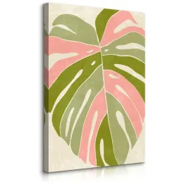 Zdjęcie produktu OBRAZ DO SYPIALNI PASTELOWY LIŚĆ MONSTAERA NATURA STYL BOHO 20x30