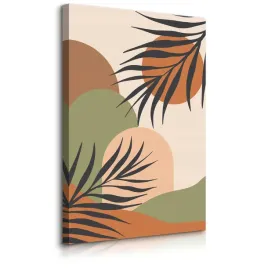 obraz-na-plotnie-styl-boho-abstrakcja-palmy-ksztalty-80x120