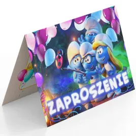 zaproszenie-smerfy-na-urodziny-dziecka-koperta-gratis