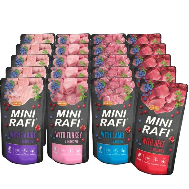 RAFI MINI Mix smaków Mokra karma dla małych ras 40x150g