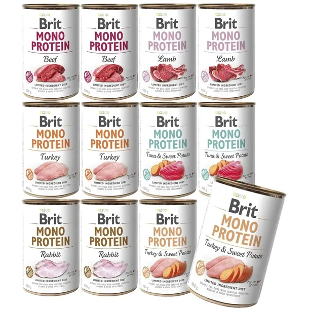 Brit MONO PROTEIN Mix smaków 12x400g