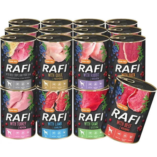 Rafi Premium MIX SMAKÓW Mokra karma dla psa 24x400g