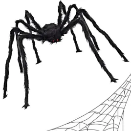 dekoracja-halloween-pajak-tarantula-xxl-dlugie-nogi-pajeczyna-pluszowa-90cm