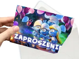 zaproszenie-smerfy-na-urodziny-dziecka-koperta-gratis