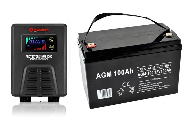 Zasilanie awaryjne pieca INWERTON 1000W 12V+100Ah