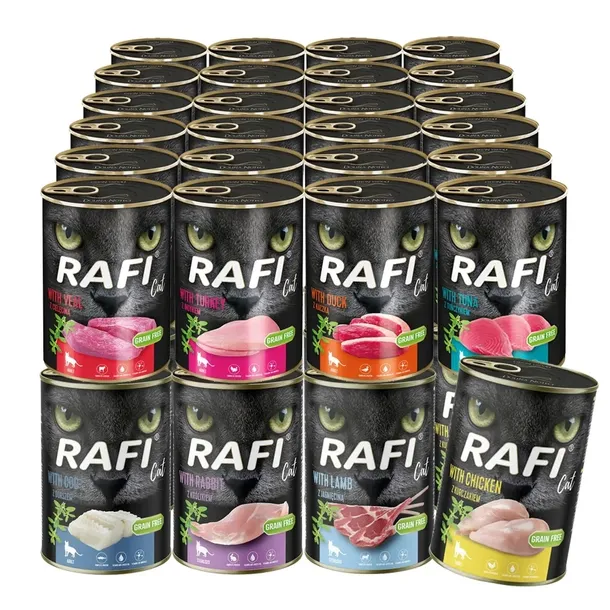 RAFI CAT Mokra karma dla kota bez zbóż MIX 48x400g