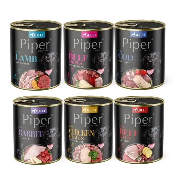 PIPER Animals Mokra karma dla psa MIX SMAKÓW 30x800g