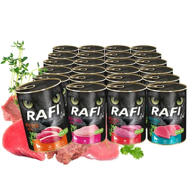 RAFI CAT Mokra karma dla kota MIX SMAKÓW 24x400g