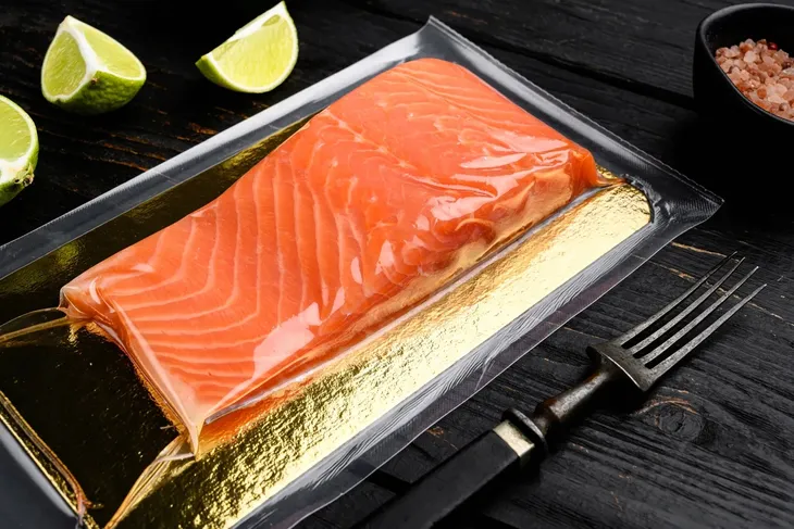 Porcje z łososia atlantyckiego ze skórą 2kg 10szt x 200g suchy lód