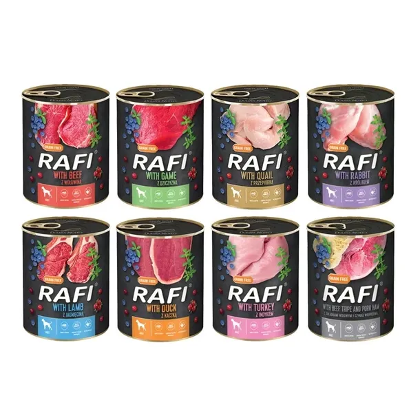 RAFI PREMIUM Mokra karma dla psa Mix smaków 20x800g