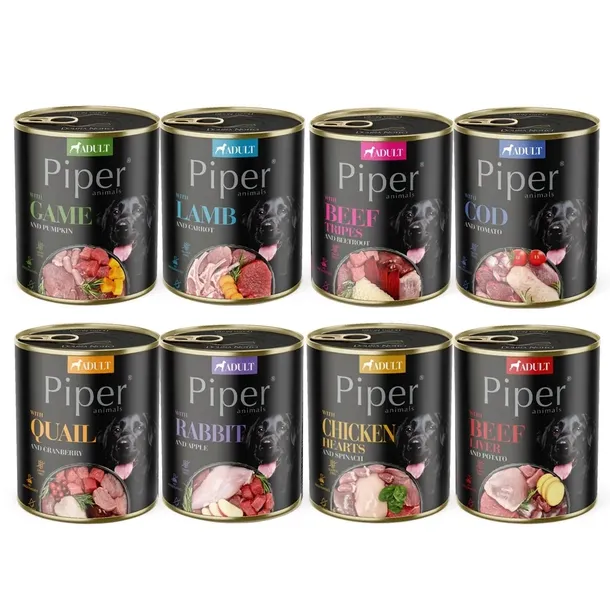 PIPER Mokra karma dla psa Mix smaków 24x800g