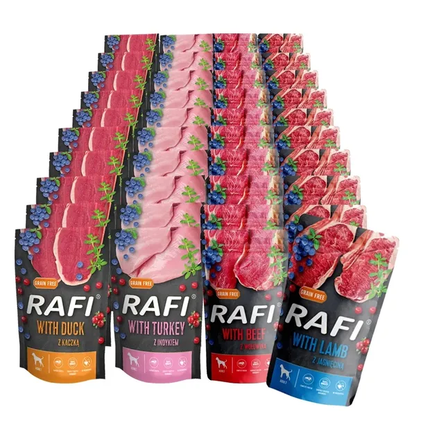 RAFI PREMIUM Mokra karma dla psa BEZ ZBÓŻ 40x500g