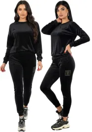 dres-damski-welurowy-spodnie-bluza-komplet-miekki-luzny-czarny-rozmiar-xl