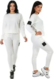 dres-damski-welurowy-spodnie-bluza-komplet-miekki-luzny-bialy-rozmiar-s