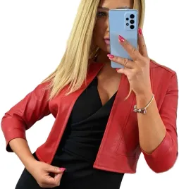 marynarka-damska-czerwona-bolerko-zakiet-eko-skora-rozmiar-44