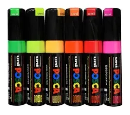 uni-marker-posca-zestaw-pc-8k-6szt-fluo-widoczne-pod-ultrafioletem