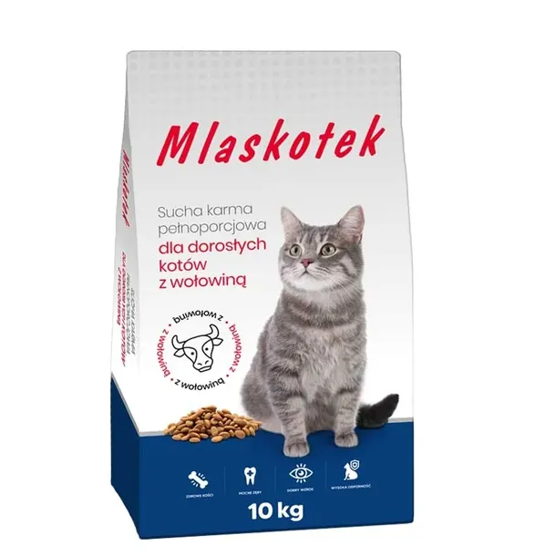 Mlaskotek Sucha karma dla kota WOŁOWINA 10 kg