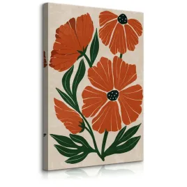 obraz-na-plotnie-maki-kwiaty-martwa-natura-rosliny-styl-boho-70x100