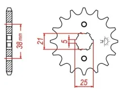 zebatka-przod-przednia-jt-yamaha-xv-125-virago-14z