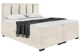 lozko-dwuosobowe-z-zaglowkiem-boxspring-krem-160x200-cm-czarna-rama-antonio