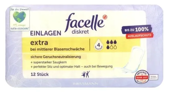 FACELLE Diskret Wkładki higieniczne, extra 12 szt.