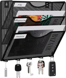 uchwyt-scienny-na-dokumenty-a4-organizer-metalowy-3-przedzialy-z-haczykami