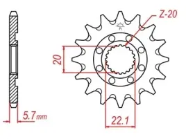 zebatka-przod-przednia-jt-yz-yzf-f-wr-wrf-250-125