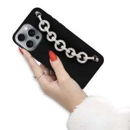 etui-do-iphone-16-pro-max-obudowa-case-matowa-czarna-lancuszek-cyrkonie