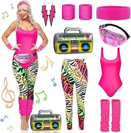 stroj-przebranie-damskie-lata-80-akcesoria-disco-retro-sportowe-komplet-13x