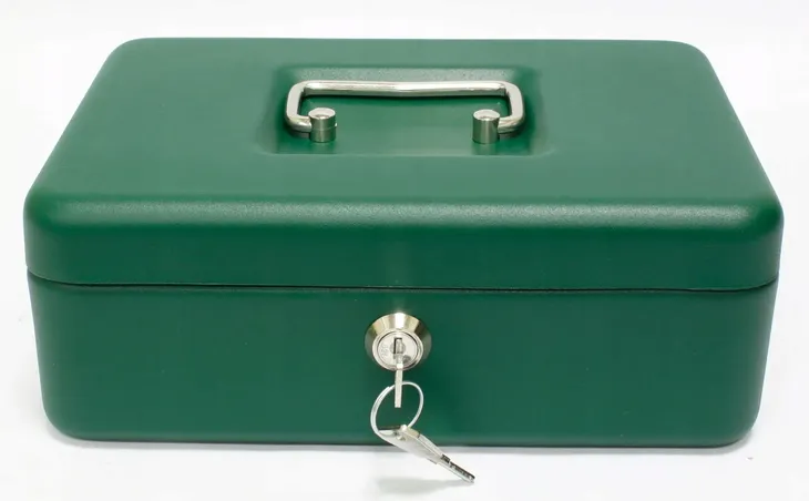 Kasetka na pieniądze 1,3 KG 250x180x90 mm zielona