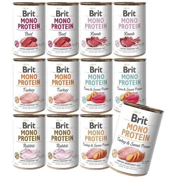 Brit MONO PROTEIN Mix smaków 12x400g